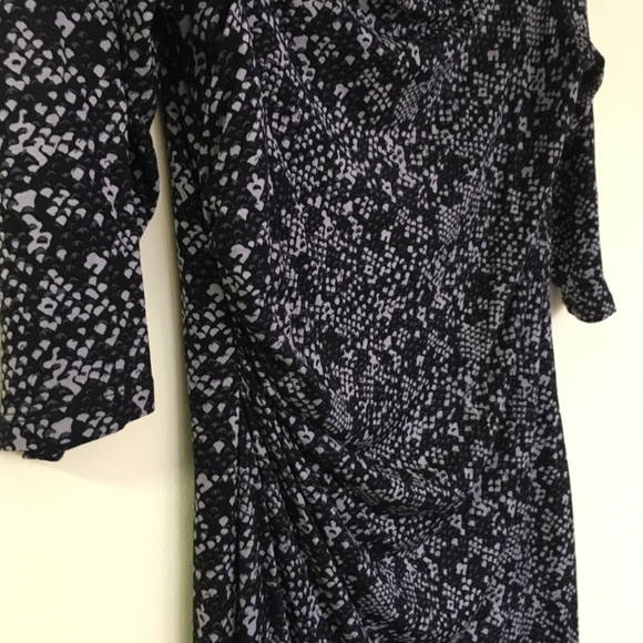 LOFT Black and White Patterned Dress - Picture 4 of 7